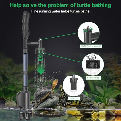 Electric Aquarium Vacuum Gravel Cleaner, 36W Electric Fish Tank Cleaning Tools with Strong Suction for Automatic Water Change Algae Filter Water Circulation Wash Sand 580GPH (Black)
