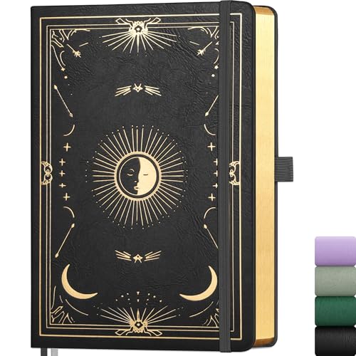 Lined Journal for Women Men, 192 Pages A5 Notebook Journal, Hardcover Notebook with 100Gsm Thick Pages, Leather Note Book for Writing, Travel, Business, Office, Prayer 5.7 x 8.3,Black - color: Black, style: Lined