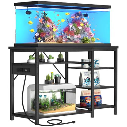 GRLEAF 20-40 Gallon Aquarium Stand: 800LB Capacity, Built-In Power Outlets, 3-Tier Shelves for Fish Tank Accessories Storage, Heavy-Duty Steel/Wood Hybrid for Fish & Reptile Tanks | Excludes Tank - size: 30-40 Gallon
