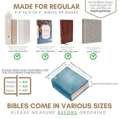 Quilted Bible Case for 6.5 X 9.5 inch Books, Bible Carrying Case for Women, Blue Bible Cover - color: Blue