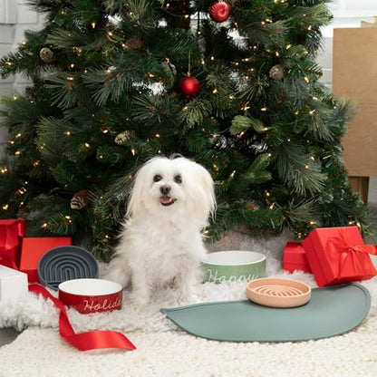 Waterproof Silicone Dog Food Mat – Large Size Non-Slip Pet Bowl Mat, Raised Edge Design, Easy-to-Clean Pet Food Placemat for Dog & Cat Bowls, 28" Across x 14" Deep - Terracotta - color: Terracota, size: Large