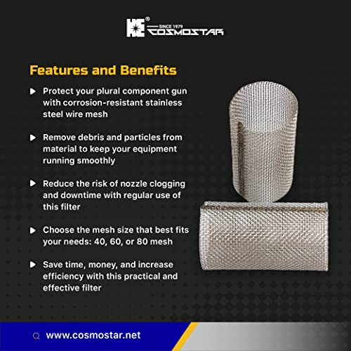 Replacement Check Valve Filter Screen for Fusion Air Purge Gun - 40/60/80 Mesh -20 pcs (FS-AP40) - style: FS-AP40