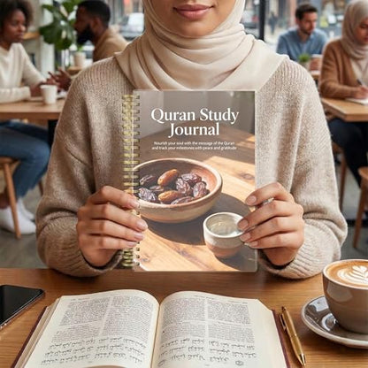 Premium Quran Study Journal - A5 Spiral Bound Islamic Reflection Notebook with 120 Pages 100gsm Thick Paper - Arabic & Translation Tracker for Daily Quranic Study, Memorization & Ramadan Gifts (Date Bowl) - color: Date Bowl