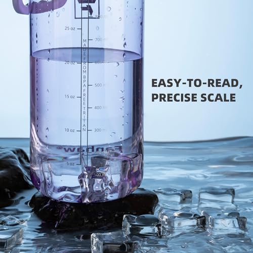 Fanhaw 32 oz Clear BPA-Free Tritan Water Bottle with Fast-Flow Spout Lid, BPA-Free & Leak-Proof Wide-Mouth Reusable Bottle for Gym, School & Office, Back to School Essentials (Amethyst) - color: Amethyst