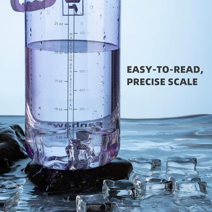 Fanhaw 32 oz Clear BPA-Free Tritan Water Bottle with Fast-Flow Spout Lid, BPA-Free & Leak-Proof Wide-Mouth Reusable Bottle for Gym, School & Office, Back to School Essentials (Amethyst) - color: Amethyst