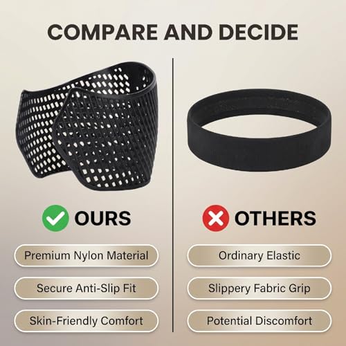 Pomya Nylon Hijab Headband For Women Anti Slip | Under Scarf Elastic Hair Grip Band For Secure Fit Black