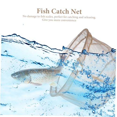 Totority Detachable Head Round Fishing Net with Stainless Steel Frame Folding Landing Net for Recreational Fishing Lightweight Corrosion-Resistant Fish Catching Equipment for Fish