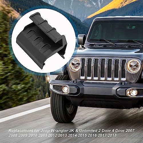 1 Pair Black Left Right Soft Top Rear Window Clips Retainer Brackets Tailgate Bar Holders Replacement for Jeep Wrangler JK JKU 2 Door 4 Door 2007-2018