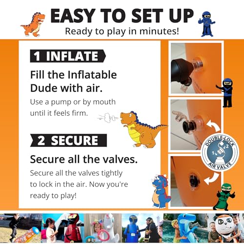 INFLATABLE DUDES Animal -Kids Punching Bag | Already Filled with Sand| Bop Bag | Premium Inflatable Toy | Punching Bag for Kids | Enhanced Bounce-Back Action! | Indoor Outdoor - Party Games