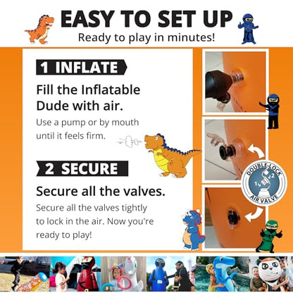INFLATABLE DUDES Animal -Kids Punching Bag | Already Filled with Sand| Bop Bag | Premium Inflatable Toy | Punching Bag for Kids | Enhanced Bounce-Back Action! | Indoor Outdoor - Party Games