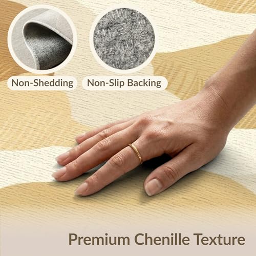 8'x10' Washable Flatwoven Rug, Cream Modern Abstract Stain Resistant Extra Large Carpet for Dining Room, Large Office, Lounge, Non-Slip Chair-Friendly Mat | Ref:1910346 - color: Beige/Pattern 1, size: 8' x 10' (Rectangular)