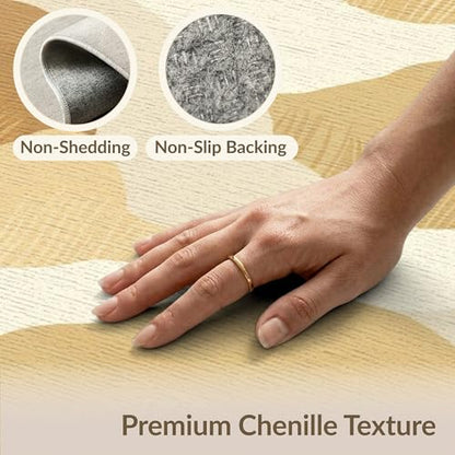 8'x10' Washable Flatwoven Rug, Cream Modern Abstract Stain Resistant Extra Large Carpet for Dining Room, Large Office, Lounge, Non-Slip Chair-Friendly Mat | Ref:1910346 - color: Beige/Pattern 1, size: 8' x 10' (Rectangular)