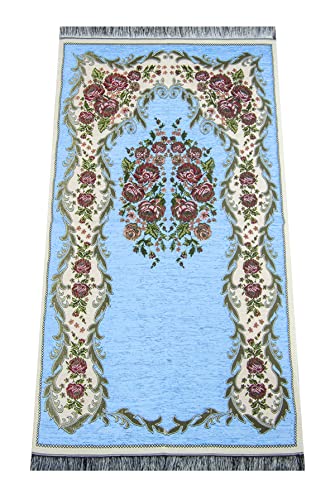 ihvan online Luxury Islamic Prayer Velvet Covered Gift Box, Deluxe 4 Piece Set with Elegant Velvet Covered Quran & Prayer Beads Tesbih & Prayer Rug, Ramadan & Eid Gift, Petroleum - color: Petroleum