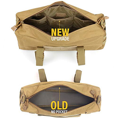 WYNEX Large Molle Pouch, Tactical Molle Bag Vertical Admin Pouch, Modular Utility Pouch Increment Side Pouch for Tactical Backpack Molle Rucksack Attachment, with Shoulder Strap For Use as Sling Bag - color: Khaki (upgraded)