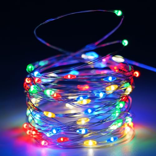 4 Pack 60 LED Fairy Lights Battery Operated with Timer, 20FT Waterproof String Lights Indoor Outdoor, Cuttable Battery Light for Home Bedroom Wedding DIY Centerpiece Christmas Decorations (Multicolor) - color: Multicolor, size: 4PK（60LED）
