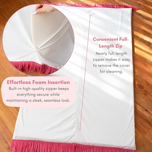[Clearance] Padded Muslim Prayer Mat for Women - Foam Sajadah with Separate Machine Washable Cover - Thick, Soft & Portable Rug - Knee Comfort - 27 x 7 x 0.6 in - Easy to Clean