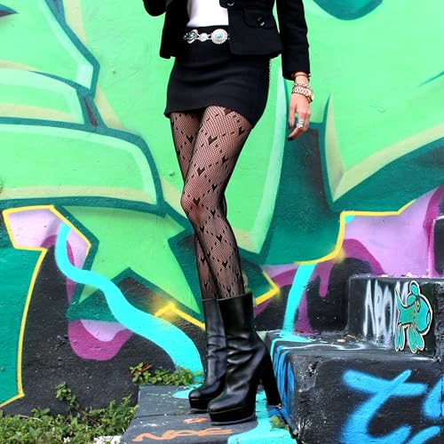 Millennials In Motion Sheer Elegance Patterned Tights - color: Heart Designer