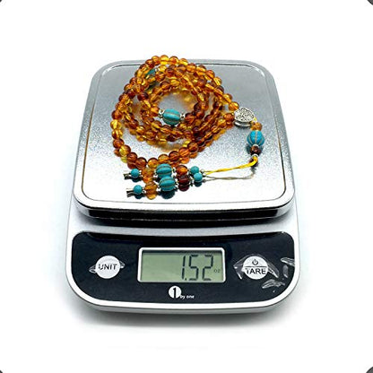 Special Prayer Beads Series -99 beads- Tesbih Tasbih Tasbeeh Misbaha Masbaha Subha Sebha Sibha (Honey Color Imitation Amber -8 mm Beads-) - color: Honey Color Imitation Amber -8 mm Beads-