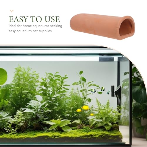 2pcs Aquarium Plecos Cave, Clay Fish Spawning Cave Fish Tank Ornaments for Shrimp Shelter Breeding Tube Hiding Rest and Play