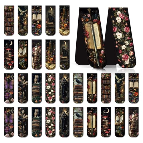 45 Pcs Dark Academia Magnetic Bookmark Gothic Book Mark Page Clip - style: Dark Academia