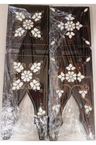 SODEF Wooden Quran Stand with Mother of Pearl Inlay, Handmade Walnut Wood Book Holder for Home Decor, 21.7 x 7.1 inches - Visual9