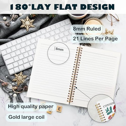BearCake Boho Floral Christian Notebook Journal, Inspirational Christian Gifts for Women, Luck 12:27 Bible Religious Journal for Women, Flower Scripture Hardcover Spiral Notebook 5.5x8.3 - color: white Bible-wildly