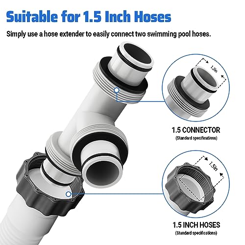Filter Pump Hose Connector,1.5’to 1.5' T Joint Pool Hose Adapter for Filter Pumps and Above Ground Swimming Pool Hose