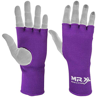 Muay Thai Boxing Inner Gloves Protective Hand Wrap MMA Fist (Purple, X-Large) - color: Purple, size: X-Large