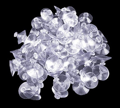 100Pcs Small Suction Cups for Glass, Without Hook Hole, Clear 20mm | PVC, Hold In High Humidity, No Residue, Reusable, Easy Remove, For Car Windows & Glass Tabletops, Smooth Surfaces, Decor - size: 20 mm