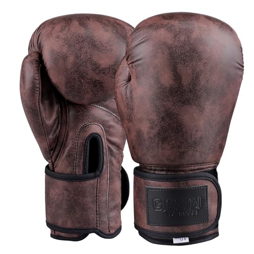 Boxing Gloves,Training Gloves for Child,Adults Boxing Training,Kickboxing, Muay Thai, MMA PU Leather - color: Coffee, size: 8oz