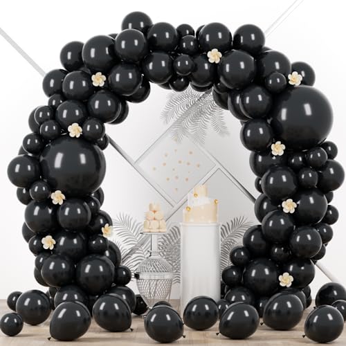 Voircoloria 90pack Black Balloons Different Size 18/12/10/5 Inch Black Balloon Garland Arch Kit for Graduation, Wedding, Birthday, New Year, Baby Shower, Anniversary, Holiday Party Decorations - color: 04 Black, size: 5/10/12/18 inch - 90pcs