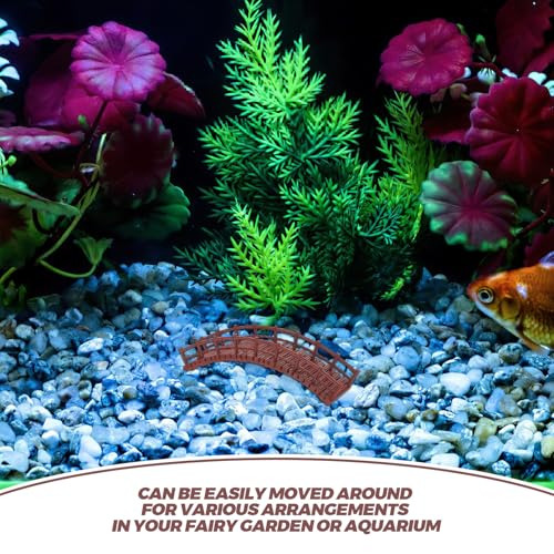 MERRYHAPY 4pcs Miniature Fairy Garden Bridges Set for Fish Tank Aquarium Decor – Micro Landscape Z-Shaped Bridge Stairs Mini Garden Accessories for Terrarium and Desktop Ornaments