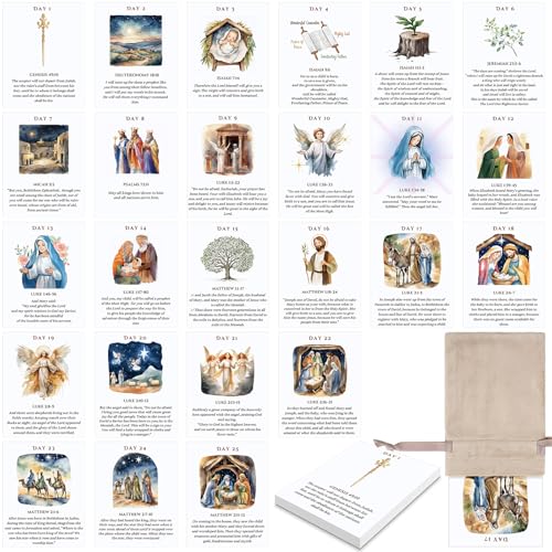 Chiisong Christian Advent Calendar 2026, 25 Pcs Advent Scripture Cards
