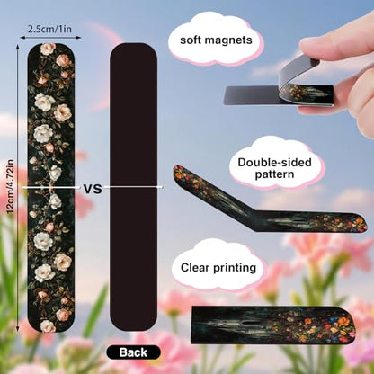 Wxiben Dark Academia Magnetic Bookmark - 30 Pcs Gothic Flower Book Mark Magnets Retro Aesthetic Bookmarks Magnetic Skull Plants Dragonfly Book Markers Page Clip for Women Students Teacher Reading Gift - style: Dark Academia