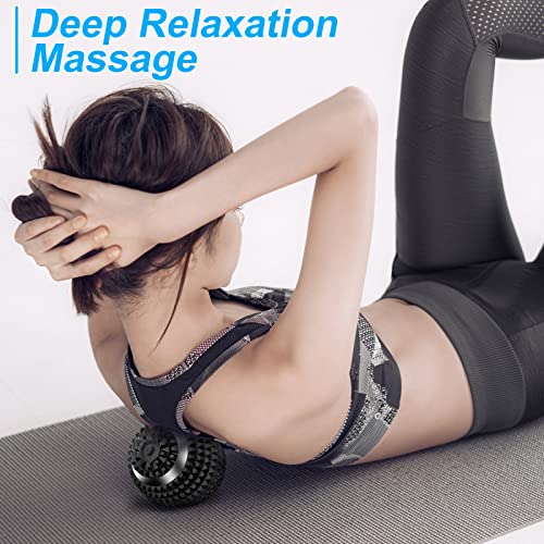Uppye Vibrating Ball Massager, 4-Speed High-Intensity Fitness Lacrosse Ball, Mobility Ball for Workout Recovery, Deep Tissue Massager for Pain Relief and Trigger Point Treatment (Black) - color: Black