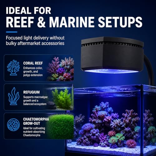 Light Shade for AI Prime HD – Reef Aquarium Light Cover | Reduces Glare & Light Spill | Friction Fit Snap-On Design | Saltwater Fish Tank LED Hood Accessory