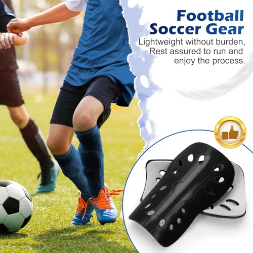 Soccer Shin Guards, 2 Pair Lightweight and Breathable Shin Guard Sleeves for Adults Football Player, Calf Protective Gear Shin Guards for Men Women (Bigger Shin Guards) - color: black and white