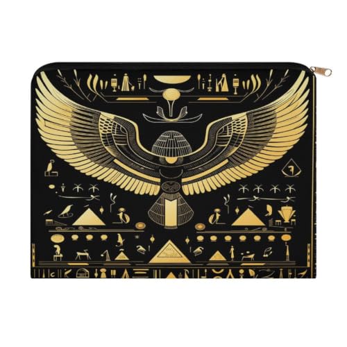 Egyptian Hieroglyphics Makeup Bag for Women, Cosmetic Pouch Travel Toiletry Organizer Bag 8.9"x6.5" Polyester - color: Egyptian Hieroglyphics-1