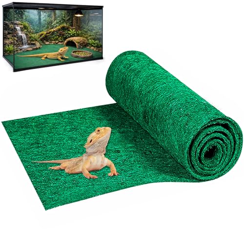 Mechpia 47" x 24" Large Reptile Carpet Terrarium Liner Bedding Reptile Substrate Mat Tank Accessories for Bearded Dragon Snake Lizard Tortoise Leopard Gecko (Green) - color: Green