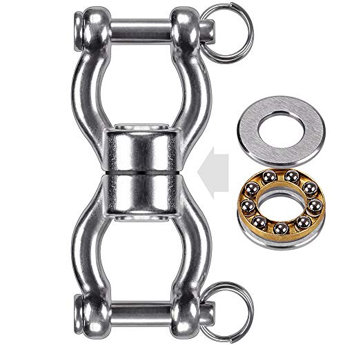 SELEWARE Heavy Duty Bearing Swing Swivel, 360° Rotation Hanging Accessory | Quiet Smooth Rotation, Supports Up to 1200LB, 1 Pack, Removable Buckle for Swings, Hammocks, Tire Swings and Heavy Bags - color: Swivel - Style B