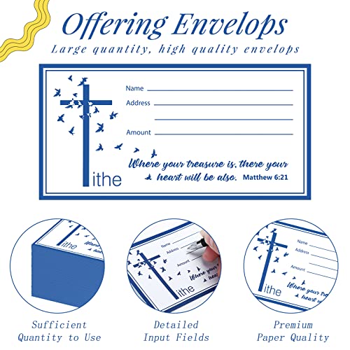 Woanger 500 Count Tithes and Offering Envelopes for Church Donation Envelope Bill Size Checks and Cash for Tithes and Offering(Pigeon) - style: Pigeon