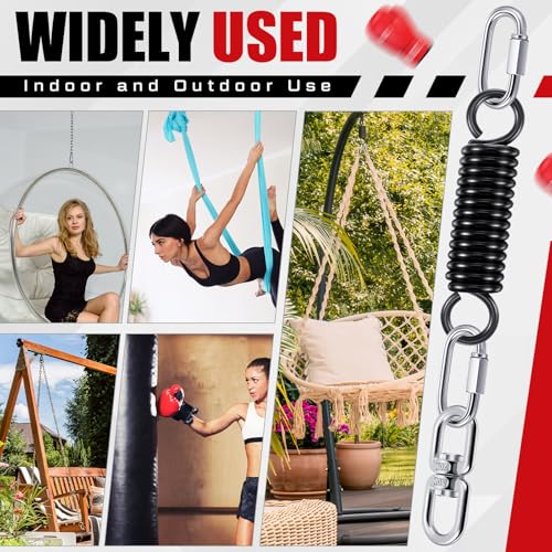 Zonon 8 Pcs Punching Bag Hanger Kit Heavy Bag Spring M8 Double Eye Swivel with Snap Hook Stainless Steel Heavy Bag Hanger for Boxing Bag, Gym Swing, Trapeze, Hammock up to 1000lbs