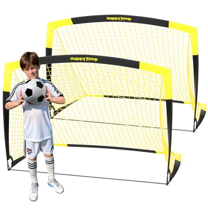 Happy Jump 7x5 FT & 5x3.6 FT Portable Soccer Goal for Youth Players Ages 6–14, Large-Frame Design Built for Long-Term Development, Easy Setup for Backyard, Park or School Training - style: 5x3.6 FT, 2 Set