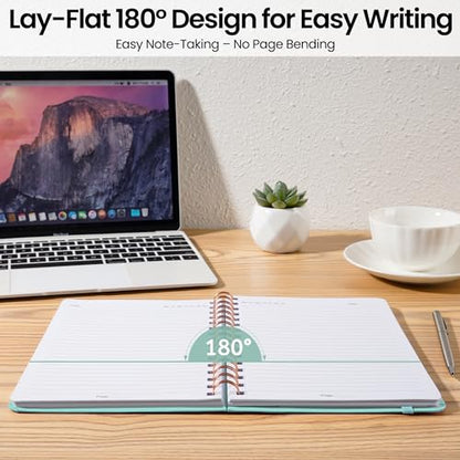 CICPAP Lined Spiral Journal Notebook, A5 College Ruled Notebook for Journaling, Note-Taking, and Daily Planning, Durable Hardcover with an Elegant Design, Seafoam - color: G.Seafoam