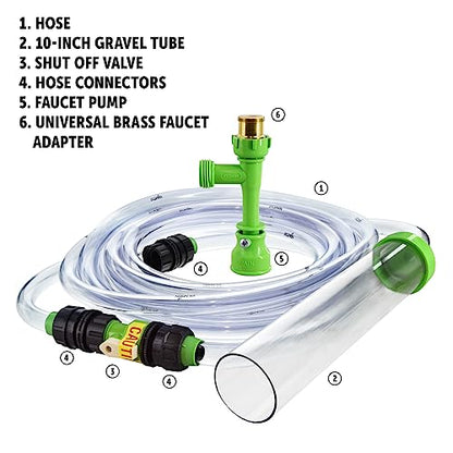 Python No Spill Clean and Fill Aquarium Maintenance System, Gravel Cleaner and Water Changer, 50 Foot