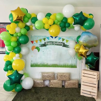 Green and Yellow Balloons Tractor Balloons Sport Theme Balloon - color: Black Yellow Green