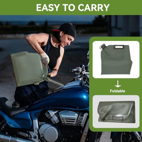 Agatige Fuel Bag for Gasoline, TPU Leakproof Portable Handheld Vehicle Oil Transfer Bag Gasoline Container for Drivers Motorcycles SUVs Road Trips (10L) - style: 10l