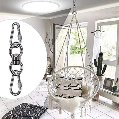 SELEWARE Silent Bearing Swing Swivel with 2 Carabiners, 360° Rotational Device Hanging Accessory for Tree Swing, Hammock Chair, Yoga,1200LB Capacity | Quiet Smooth Rotation, Supports Up to 1200LB, Quick Connect Buckles, 1 Pack for Swings, Hammocks, Tire S