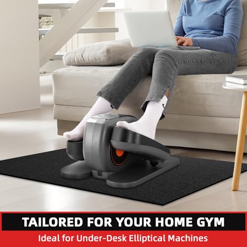 GymCope Treadmill Mat for Hardwood Floor Carpet 7'x3'/6'x3'/6'x2.5'/4'x2' | 6mm Thick Exercise Equipment Gym Mat, Compatible with Peloton Bike, Indoor Spin Bike, Elliptical - color: 48"x24"x6mm-black