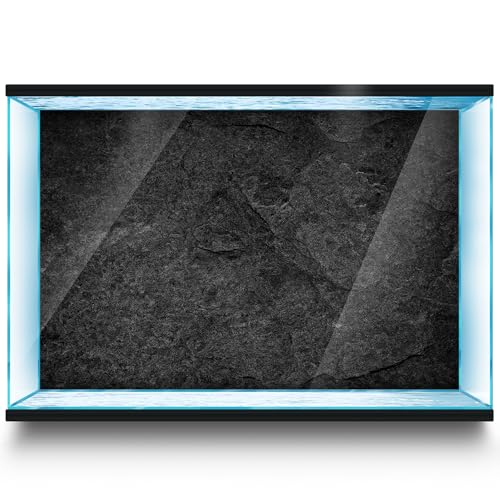 Aquarium Background Stickers - Black Stone Texture- Fish Tank Reptile Terrarium Decor Poster (80 x 40 cm / (31.4 x 15.7 inches)) - size: 80 x 40 cm / (31.4 x 15.7 inches)